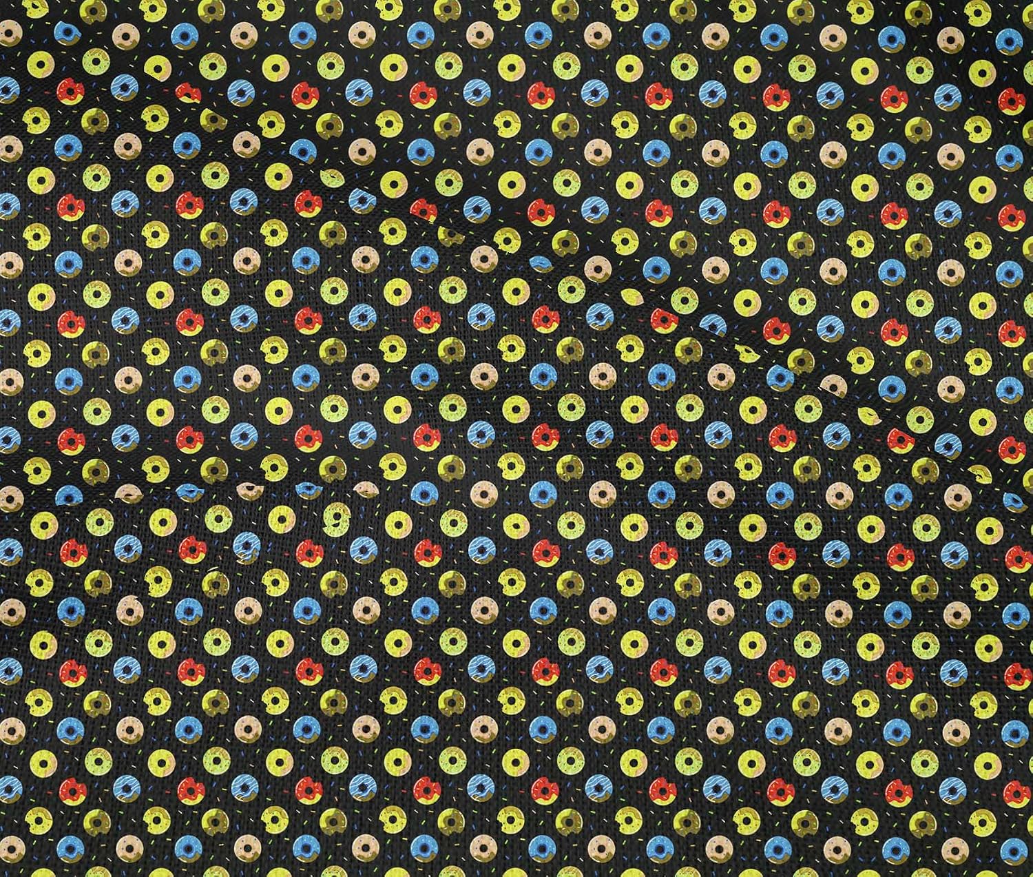 oneOone Cotton Flex Black Fabric Donuts Sewing Fabric by The Yard Printed DIY Clothing Sewing Supplies 40 Inch Wide