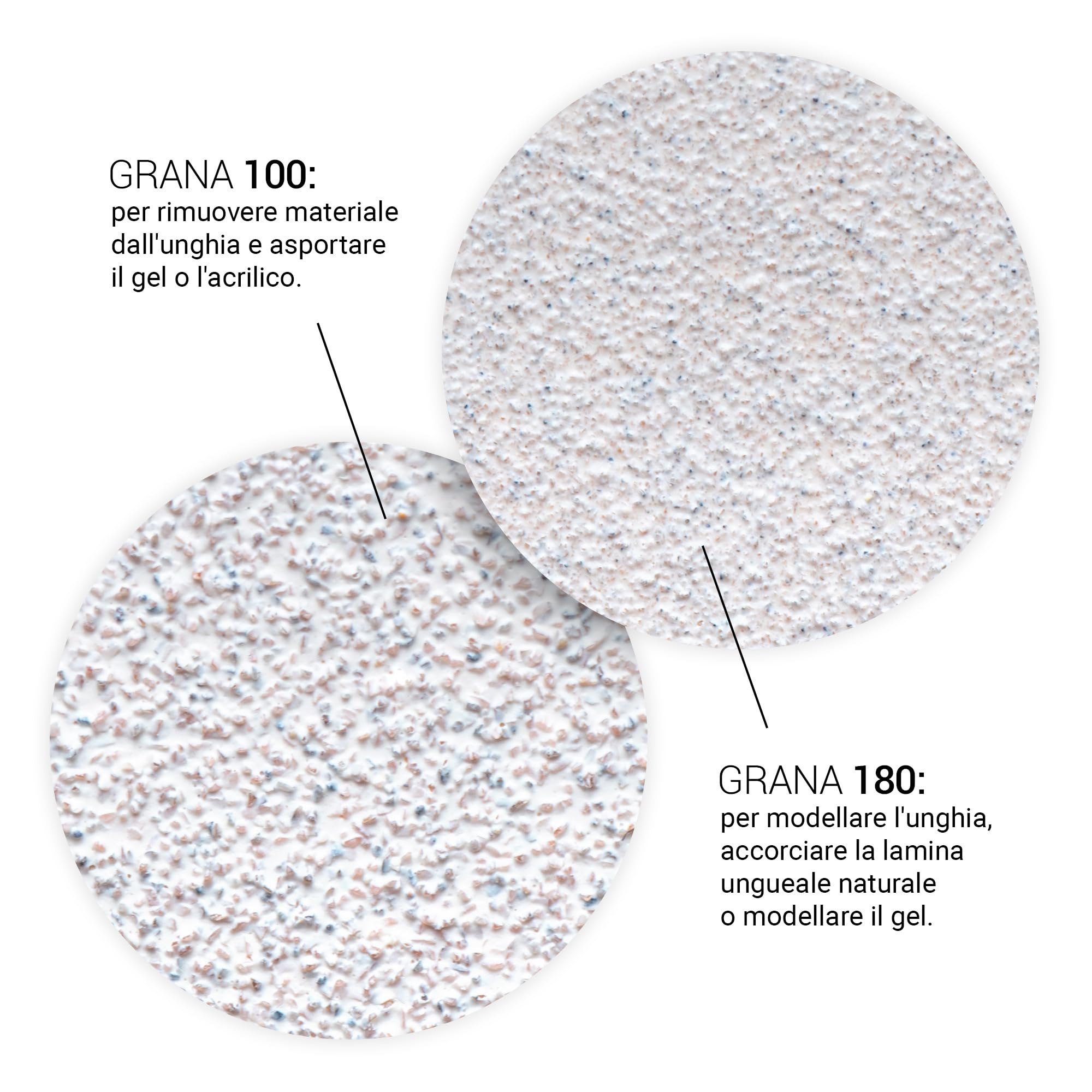 Aba Group 100 lime professionali per unghie a mezzaluna fiammeggianti 100/180 standard, usa e getta, di buona qualità, resistenti all'abrasione, set di lime, made in EU