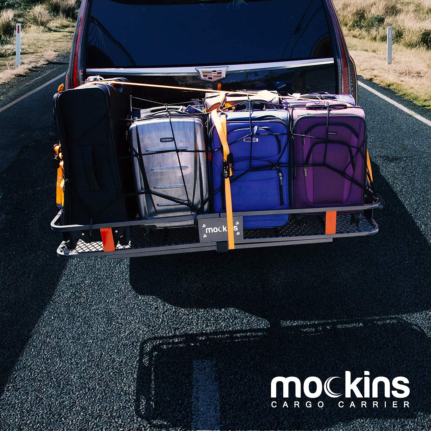 Mockins 60 x 20 x 6 Inch 500 LB Capacity Rear Hitch Mount Cargo Carrier