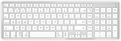 Amazon Co Jp Cateck Bluetooth キーボード Us配列 充電式 3台マルチペアリング 切替 ワイヤレス テンキー付 アルミニウム製 スリム 薄型 無線 英語版 Macbook Imac Ios Windows Android対応 シルバー Us English パソコン 周辺機器