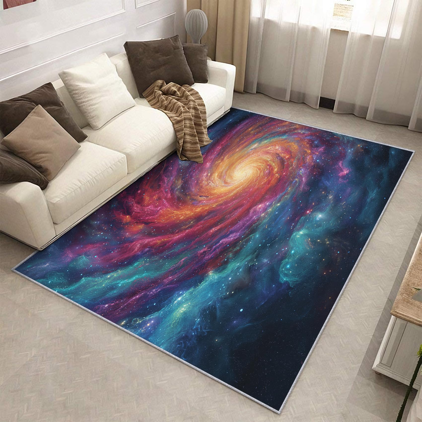 Grand Tapis Galaxie lavable : fini les glissades avec ce revêtement