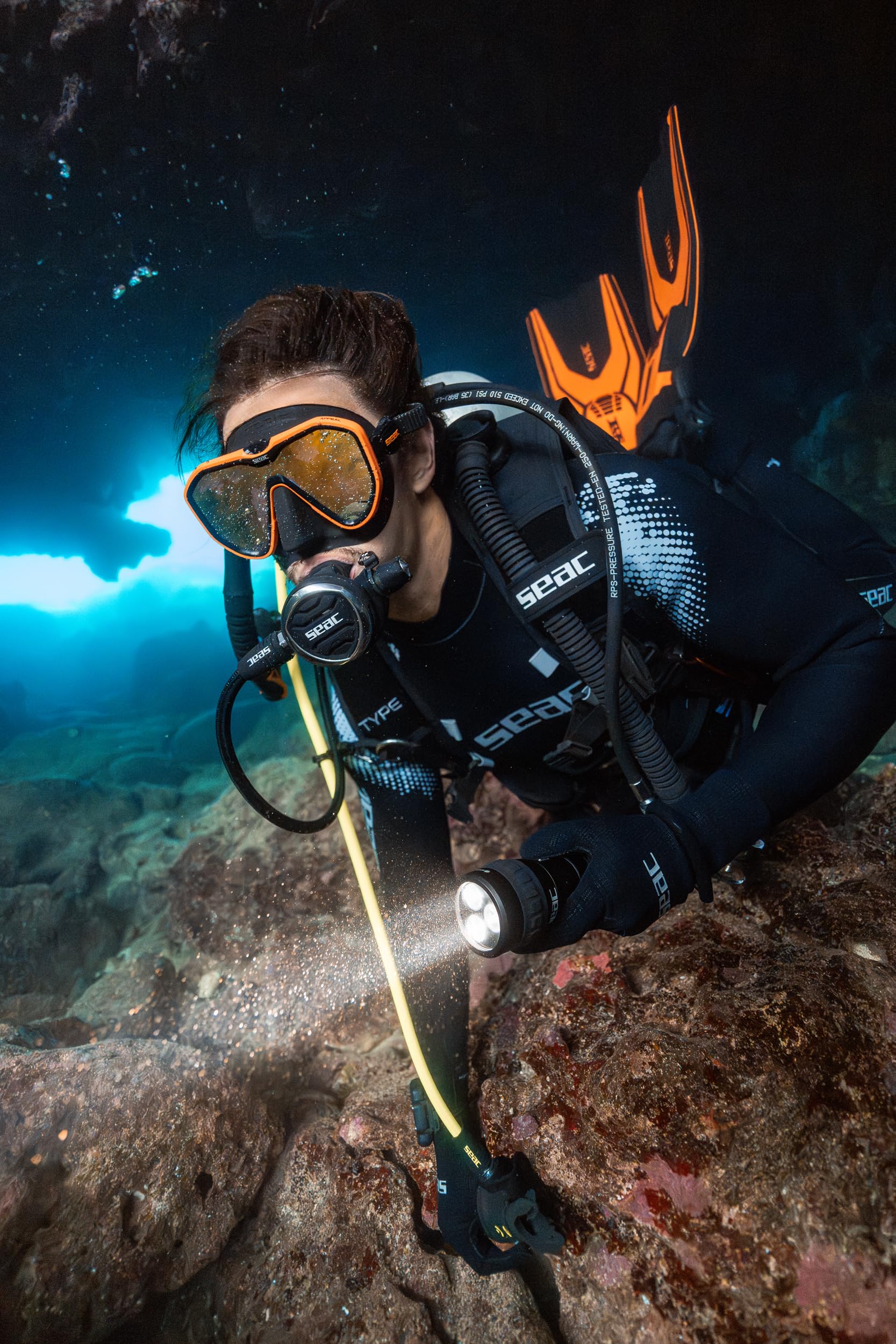 SEAC Style-S, Aletas Ultralivianas con Correa Elástica para Buceo