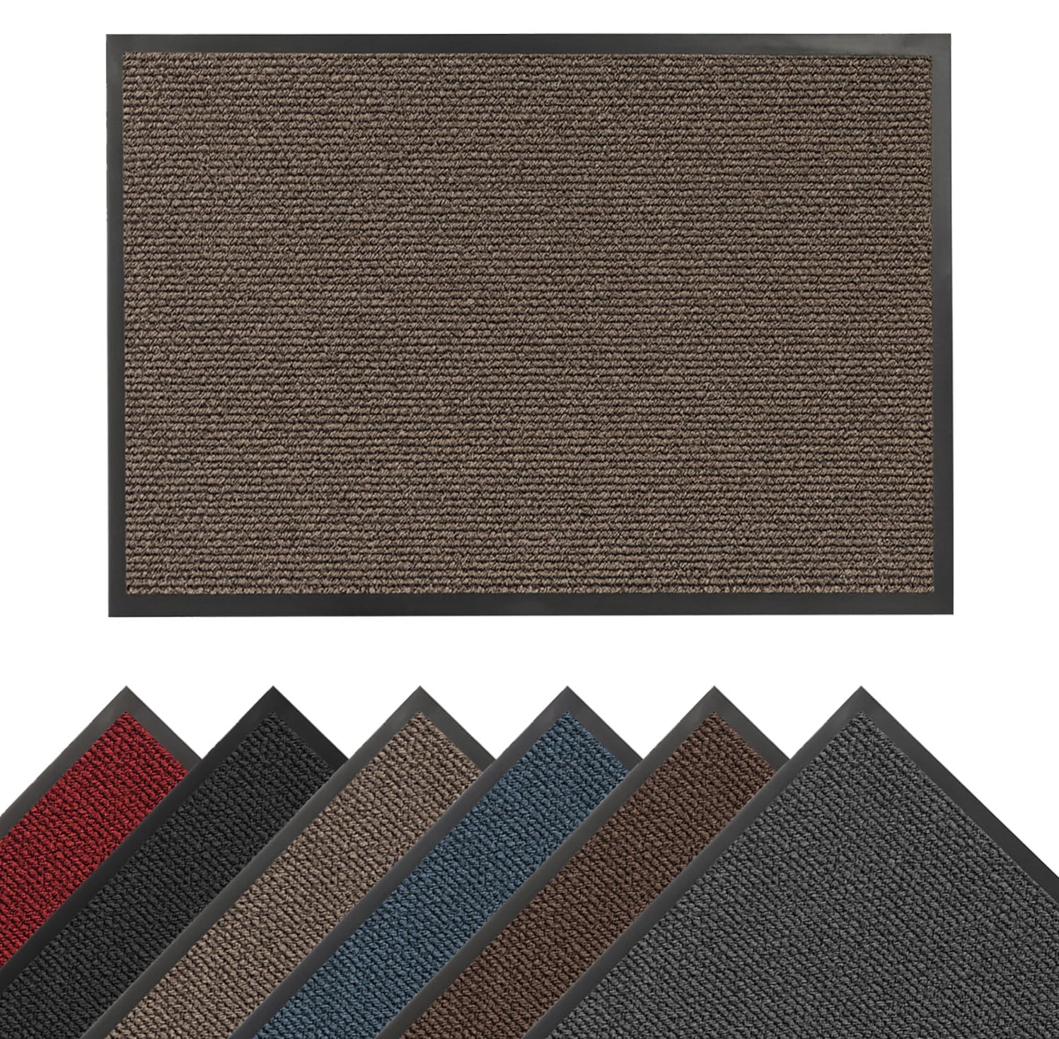 TradeXone Door Mat for Indoor & Outdoor Use – Washable Non-Slip Entrance Mat | Heavy Duty Dirt Trapper Rug for Front Door, Kitchen, Hallway & Office (Beige, 80 x 120 cm)