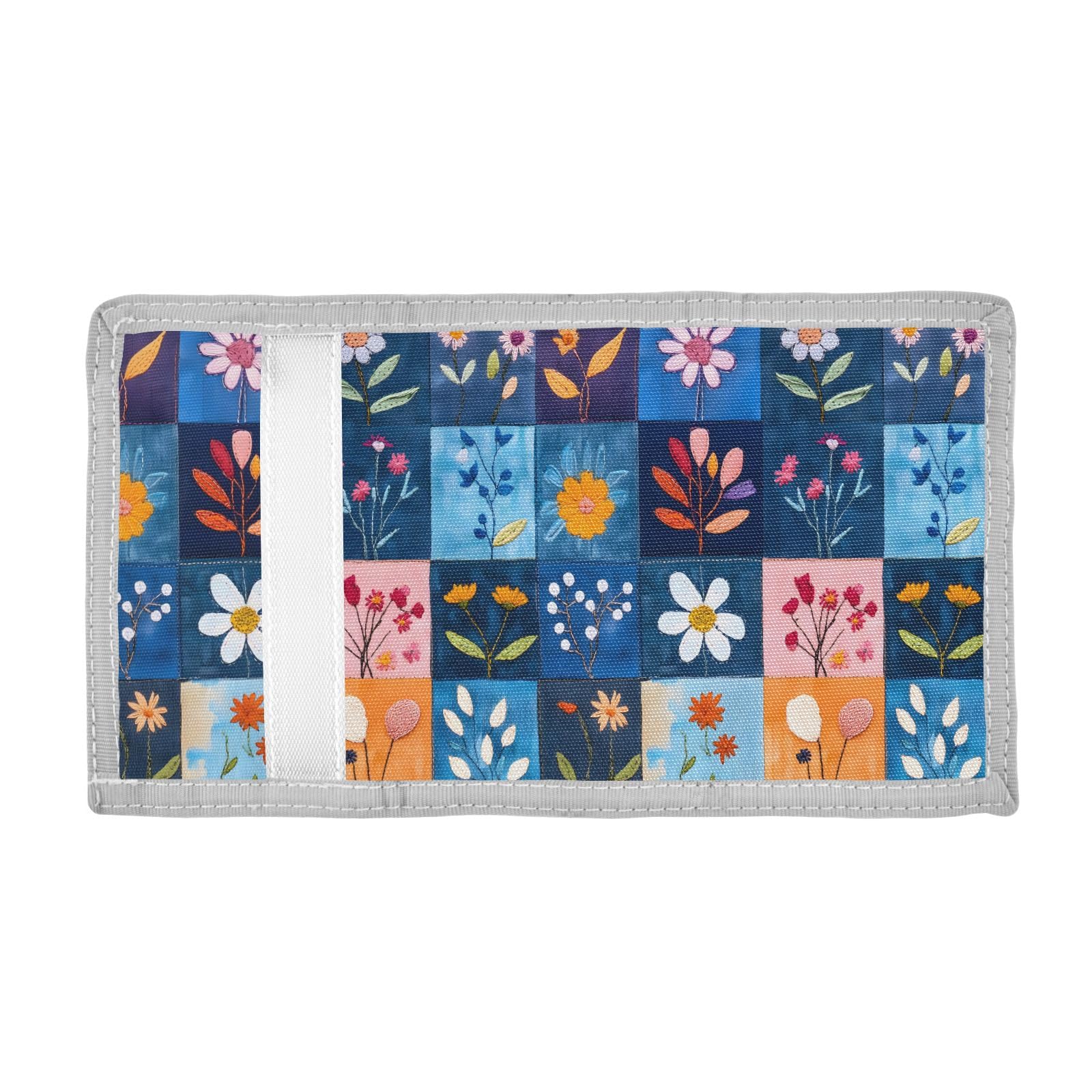 ALAZA Kids Wallets for Boys Girls Toddler Trifold Wallet Children Small Patchwork Flower with Zipper Coin Pocket