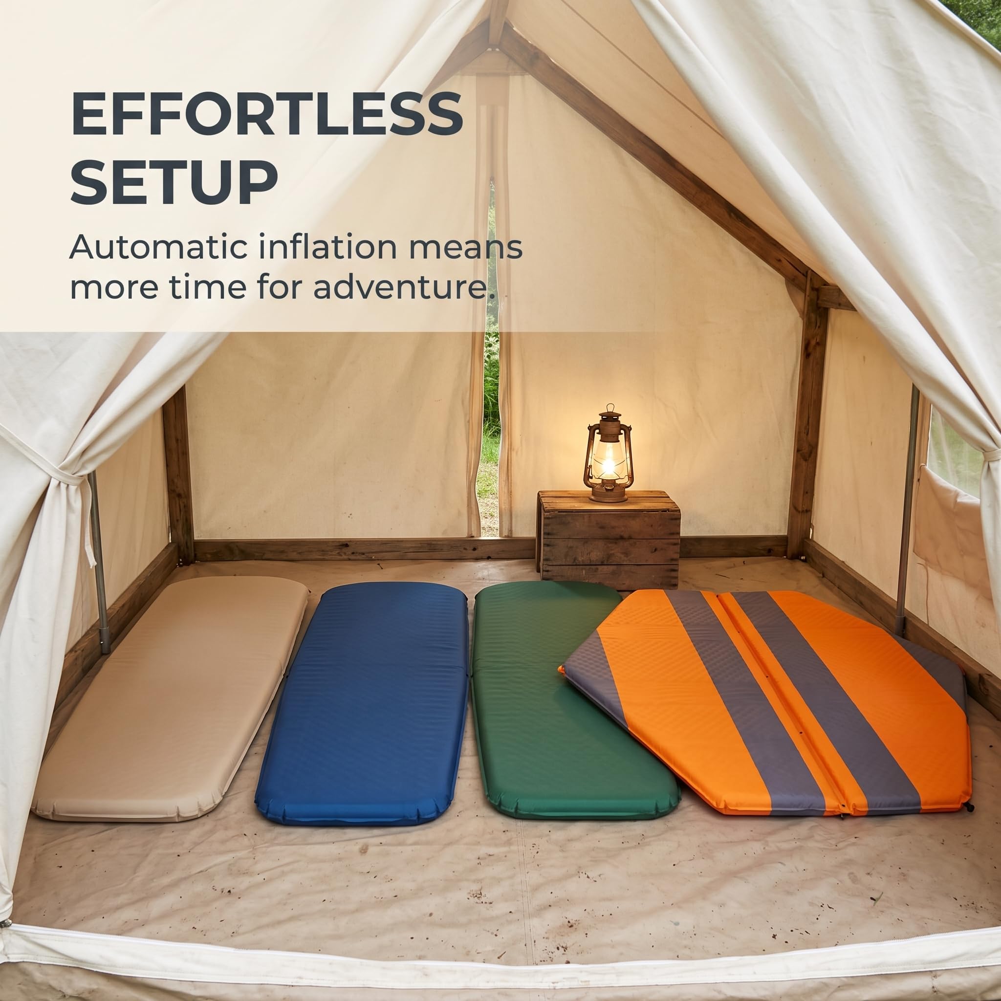 Colchón Autoinflable para Camping, Colchón Inflable para Acampar, para, Verde Oscuro, Colchoneta de Aire Hexagonal pequeña para 3-4 Personas (versión Mejorada para Tienda de campaña)