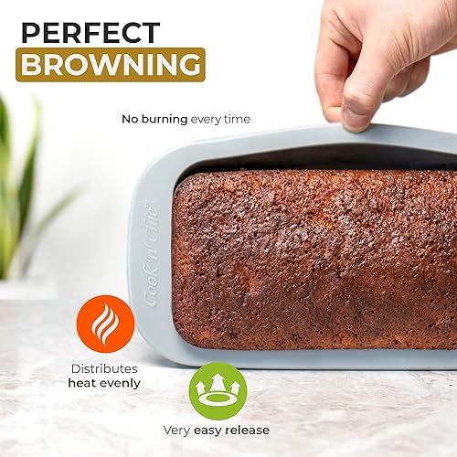 Miniatura 5 de Cook'n'Chic - Molde de silicona (mediano) antiadherente para horno, molde profesional para hornear pasteles, panes, apto para microondas,