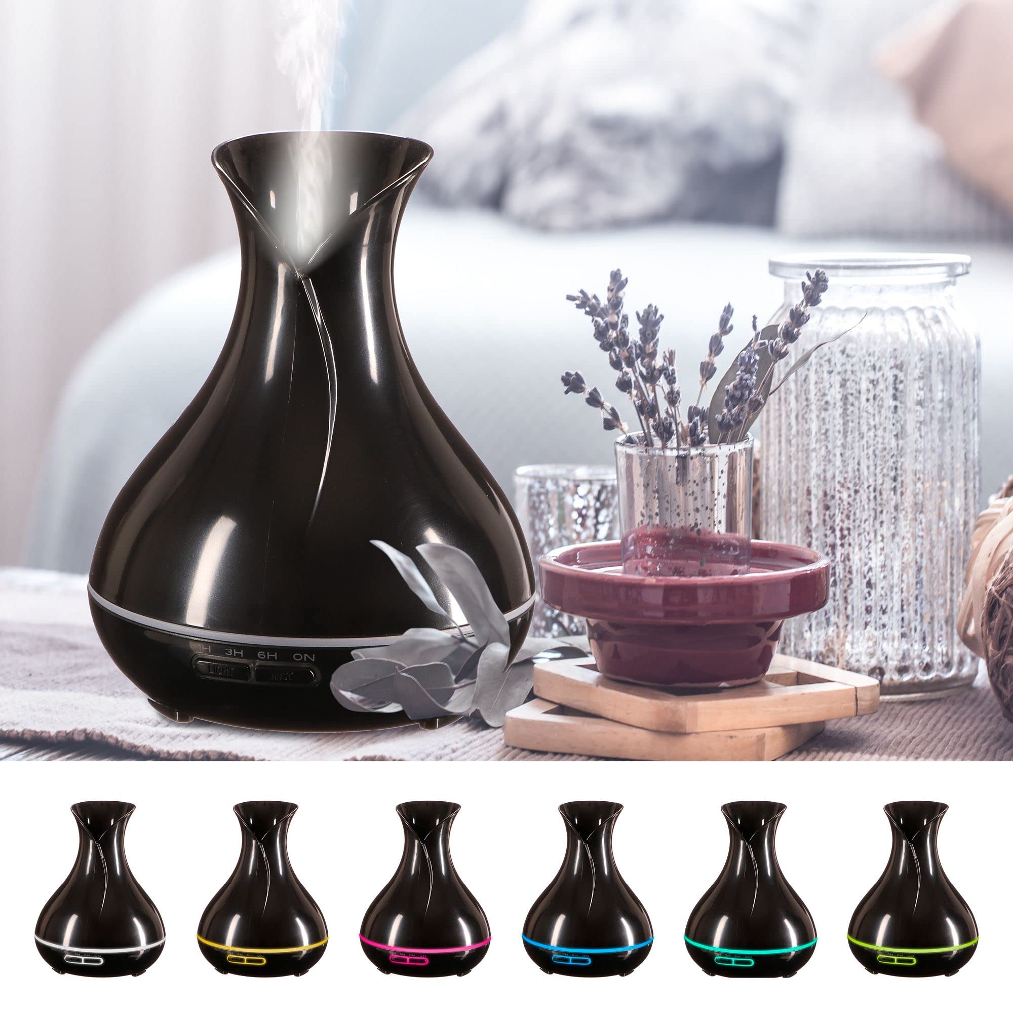 Vulcan Diffusore di aromi con LED | colore Nero lucido 350ml