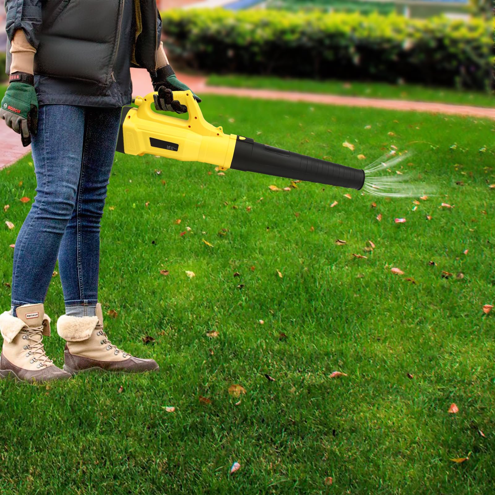 Soplador de hojas de 3000 W, 6 marchas, 5000 – 17000 rpm, para patios, jardines, carreteras en prados