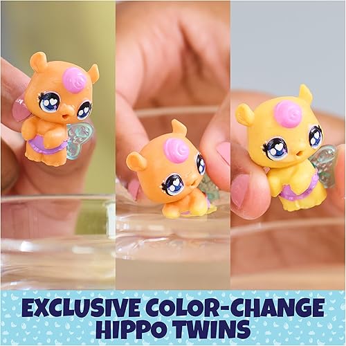 Miniatura 5 de Hatchimals Alive, Make a Splash Playset con 15 accesorios, bañera, 2 mini figuras que cambian de color en huevos autoeclosionados, juguetes para