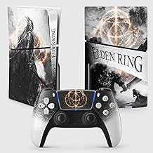 Sticker PS 5 Cercle d'Elden, Autocollant PS 5 Déco, Console et Manette, Edition Slim Disque, Skin MALENIA (1 Manette)