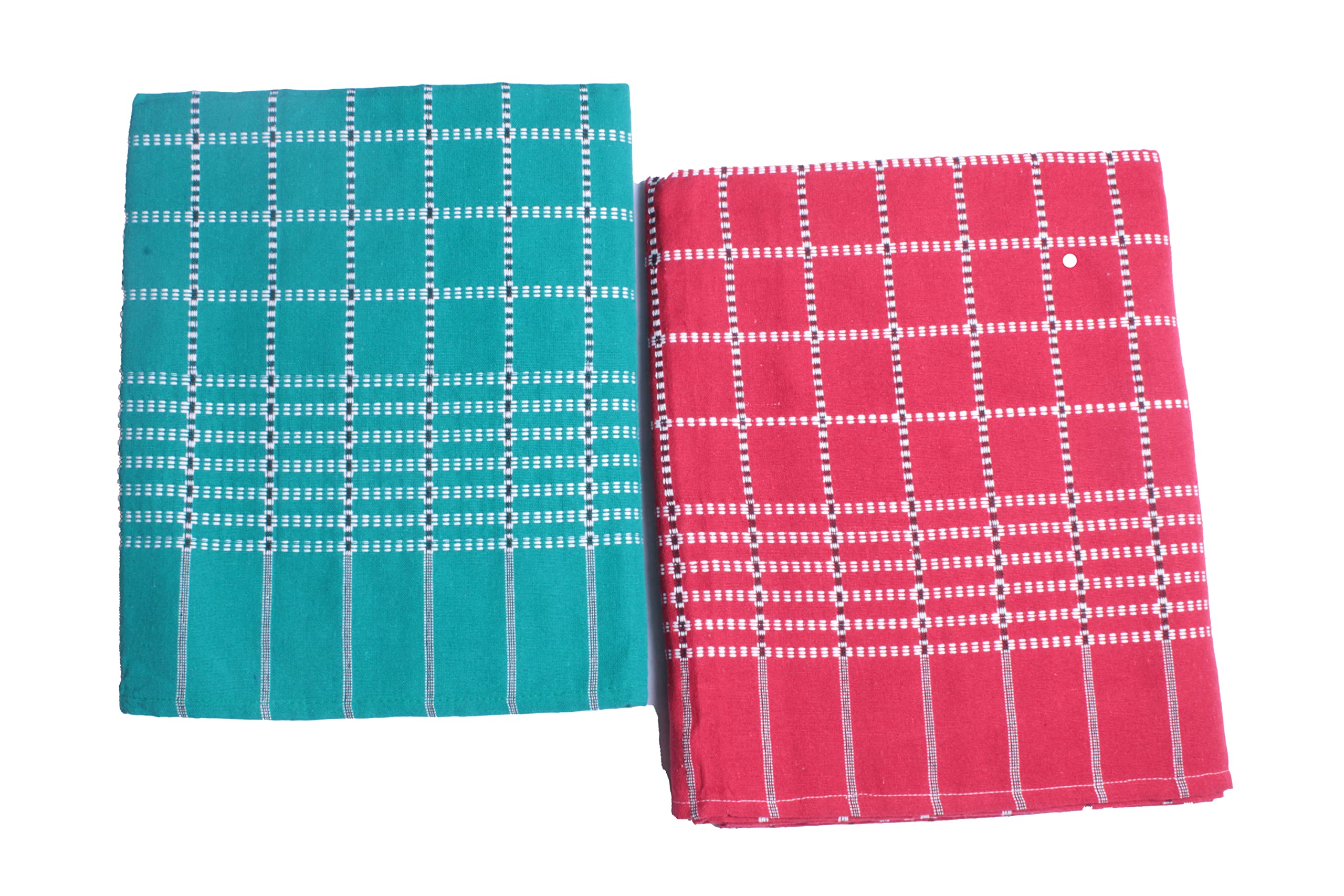 THARUNSHA ELITE Single Blanket Single Size Solapur Cotton Chaddar / 100% Cotton Blanket/Bedsheet/Reversible Blanket for Daily use (Kolam Grey -60x90 inches) Set of 2 (R Green-Cherry Red)-image-29