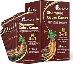 10 pcs cor Borgonha 30ML shampoo que pinta cabelo branco, KAISASA Shampoo 3 em 1 de tintura instantânea, ingredientes herbais, cobre cabelos brancos para homens e mulheres, Tamanho de viagem