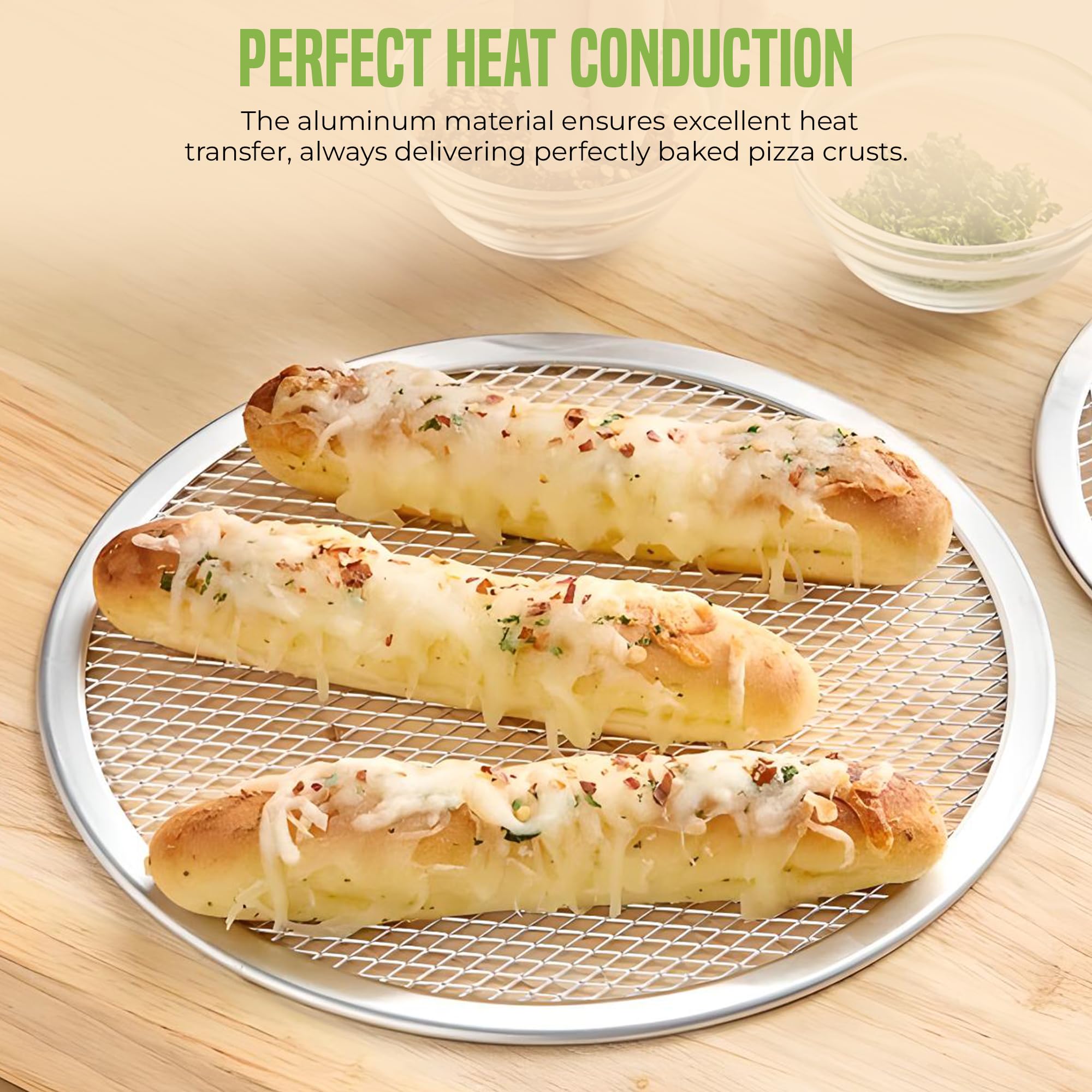 OCS Parts 6-Pack 10-Inch Aluminum Pizza Screen | Commercial Grade Pizza Tray Screen for Home Cooking, Pizzerias and Restaurants