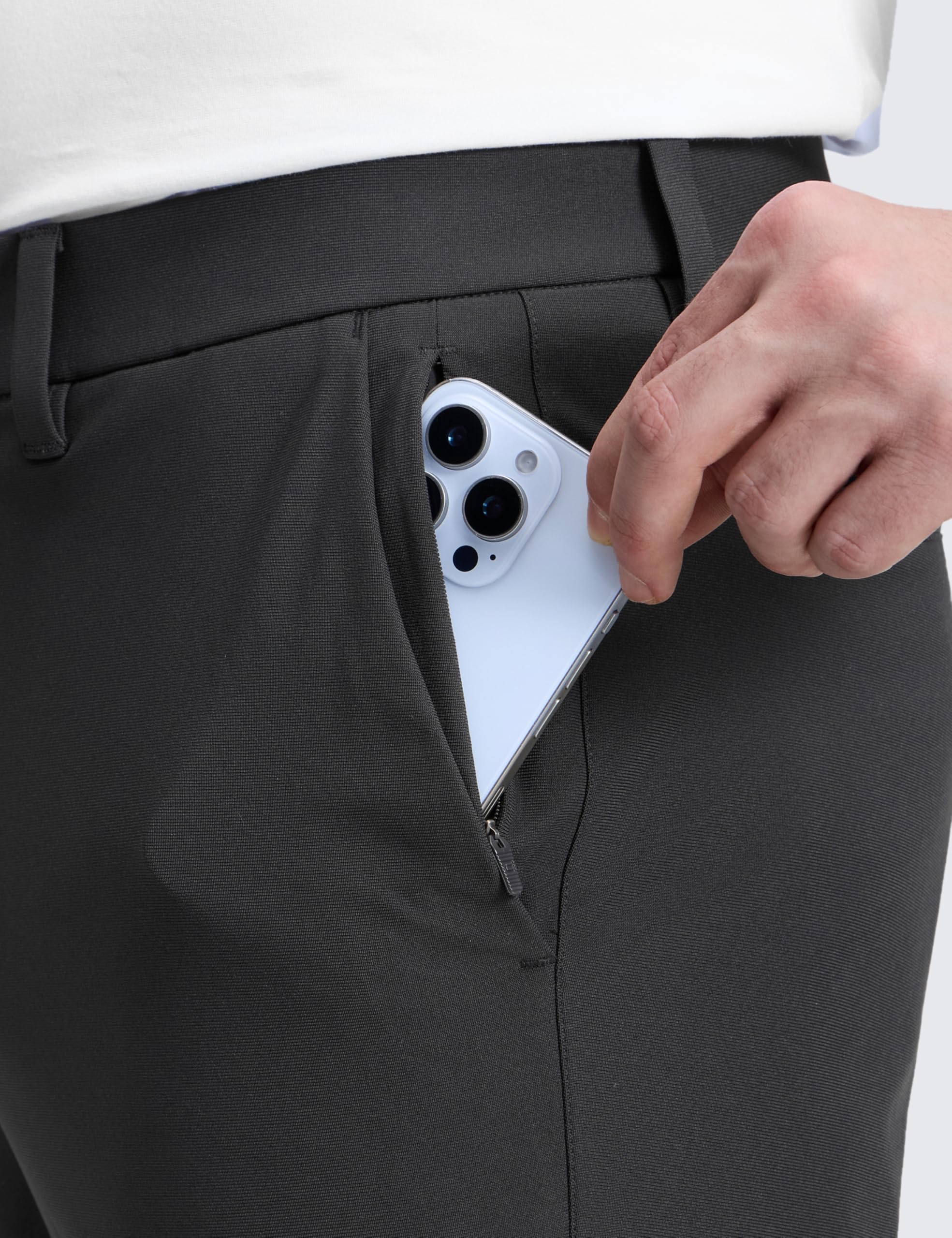 CRZ YOGA Pantaloni da Golf Comodi 86 cm Inchiostro Grigio 52 | Elasticità Adeguata, Antipiega, Casual, Gamba Leggermente Affusolata, Fronte Piatto, Tasche, Pantaloni Dritti per Uomo