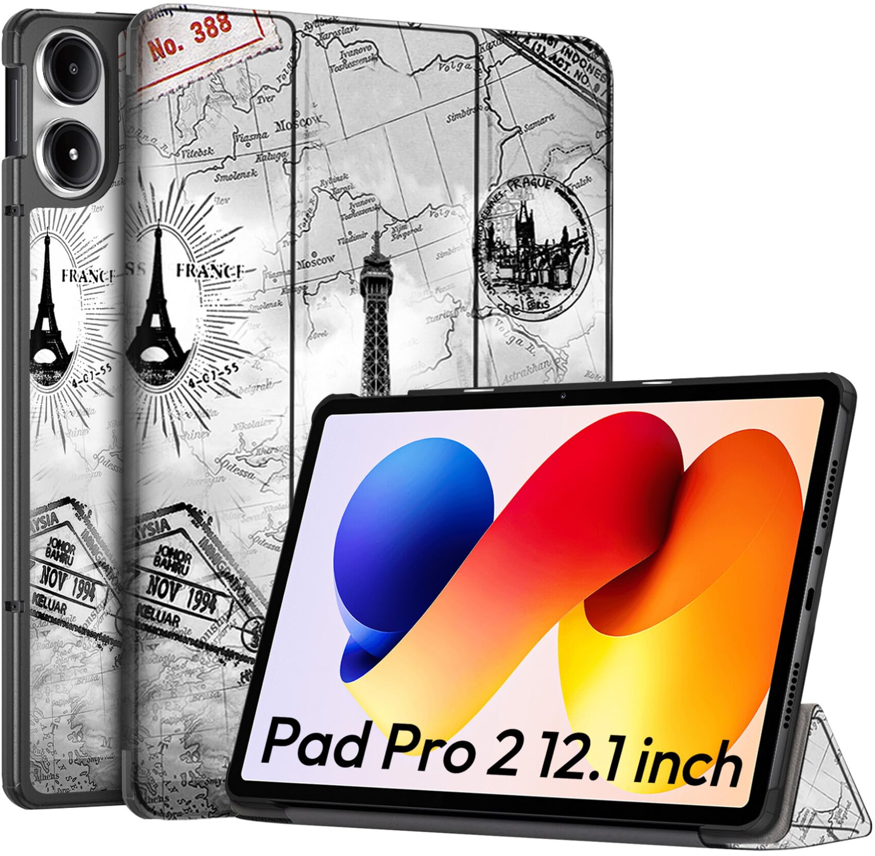 Robustrion Cover for Redmi Pad 2 Pro 12.1 inch Cover Case, Trifold Cover Case for Redmi Pad 2 Pro 5G Tablet Cover [Auto Sleep Wake Support] - Black — Amazon image 14