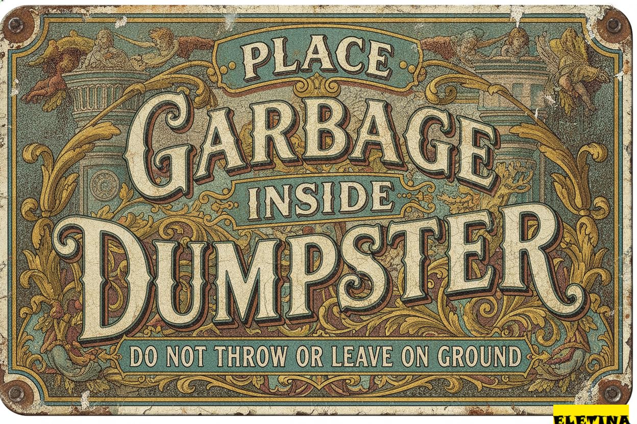 Personalized Sign for Man Cave Place Garbage Inside Dumpster, 8x12 Reflective Aluminum No Garbage, Uv Protected No Dumping S Private Property Decorative