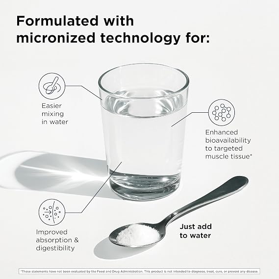 Designs for Health Micronized Creatine Monohydrate Unflavored Powder, 90 Servings, 5g per Serving for Women & Men to Support Muscle Strength and Brain Health