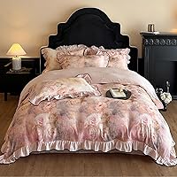 Vista 119 de 3 piezas de juego de funda de edredón tamaño individual XL, funda de edredón blanca con estampado floral azul, ropa de cama coquette de algodón