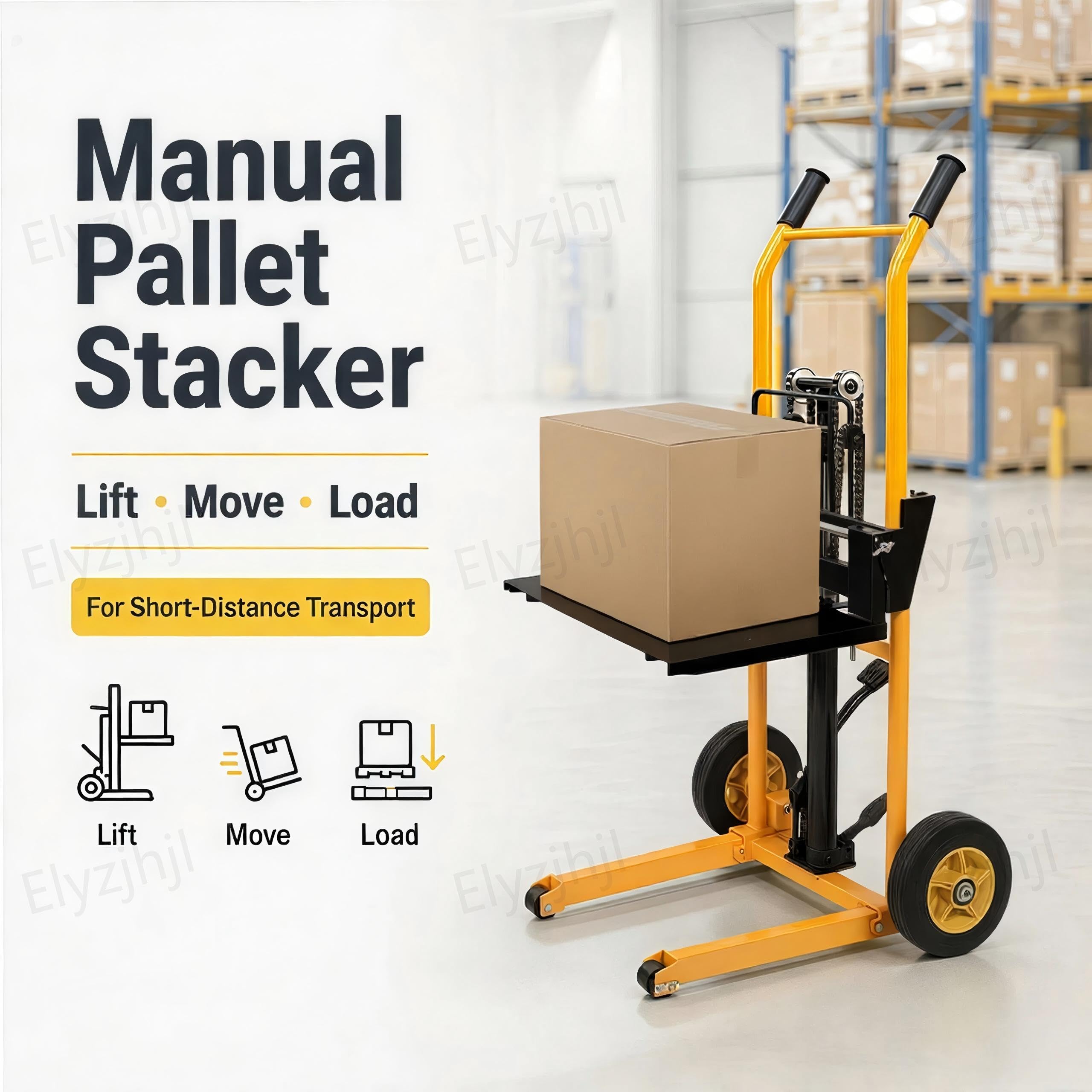 Carretilla Elevadora de PaletS Apiladores Apilador de ElevacióN Materiales | Sistema de ElevacióN con Pedal Manual Capacidad 200 kg Altura MáXima 900 mm Carretilla Elevadora Transporte MóVil Horquilla