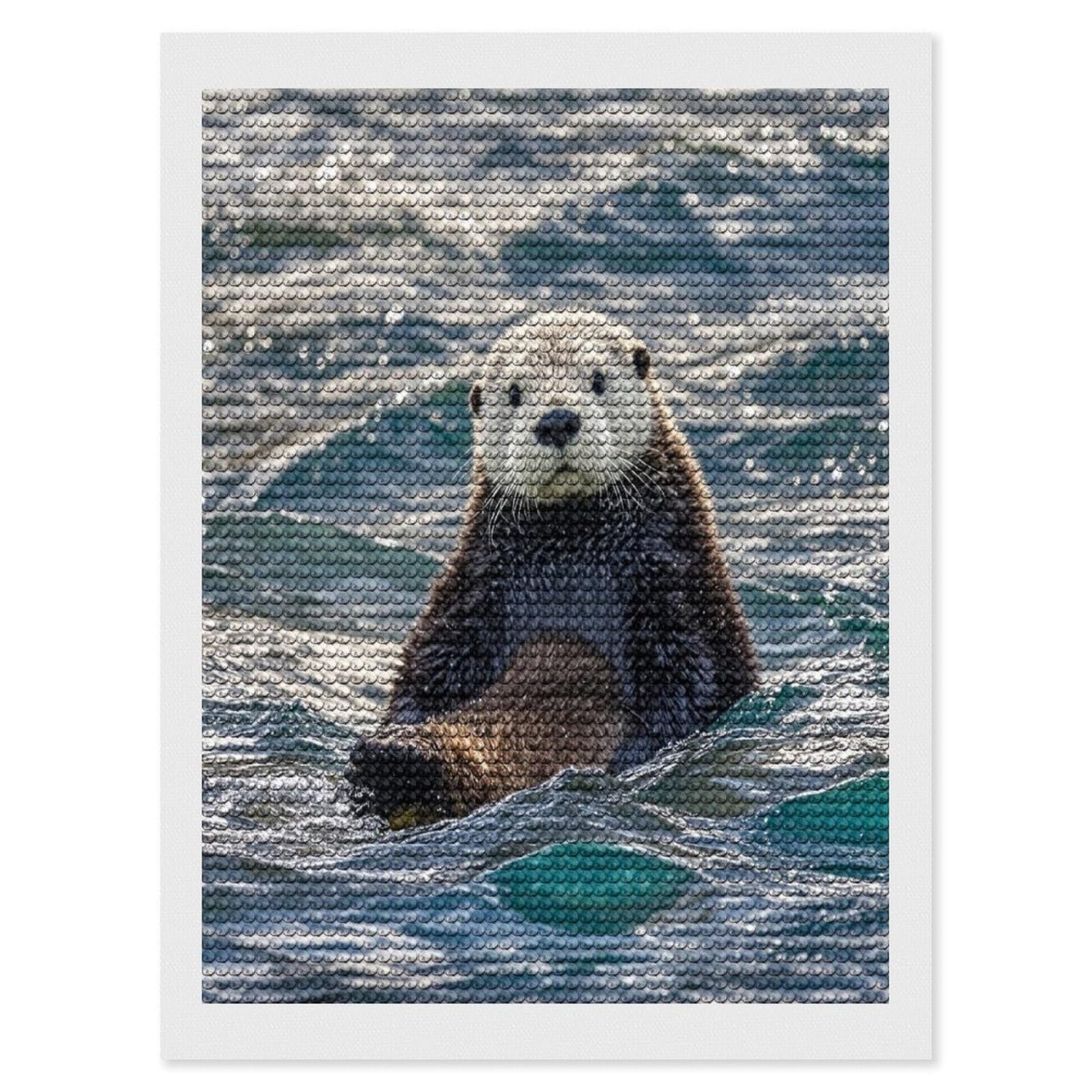 FekiLoot Sea Otter Diamond Painting Kits for Adults Round Paint with Diamonds Pictures Gem Art Painting Kits Personalized Diamond Art Full Drill for Beginners Home Wall Decor