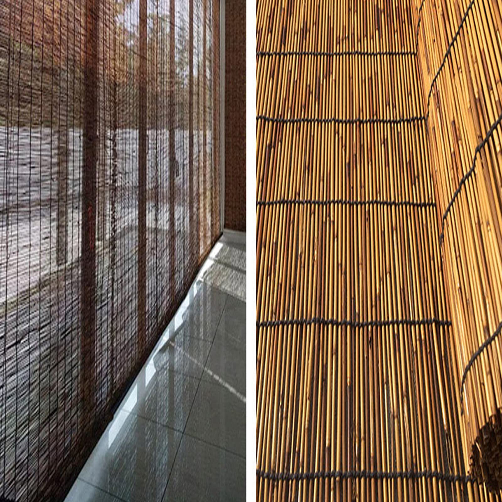 Cercado de Caña Ecológico Natural,Paneles de Valla de Privacidad de jardín,Vallas Decorativas,Tejido a Mano/Sombrilla/Transpirable,Personalizar,para Patio Trasero o Balcón (140x300cm/4.6x10ft)