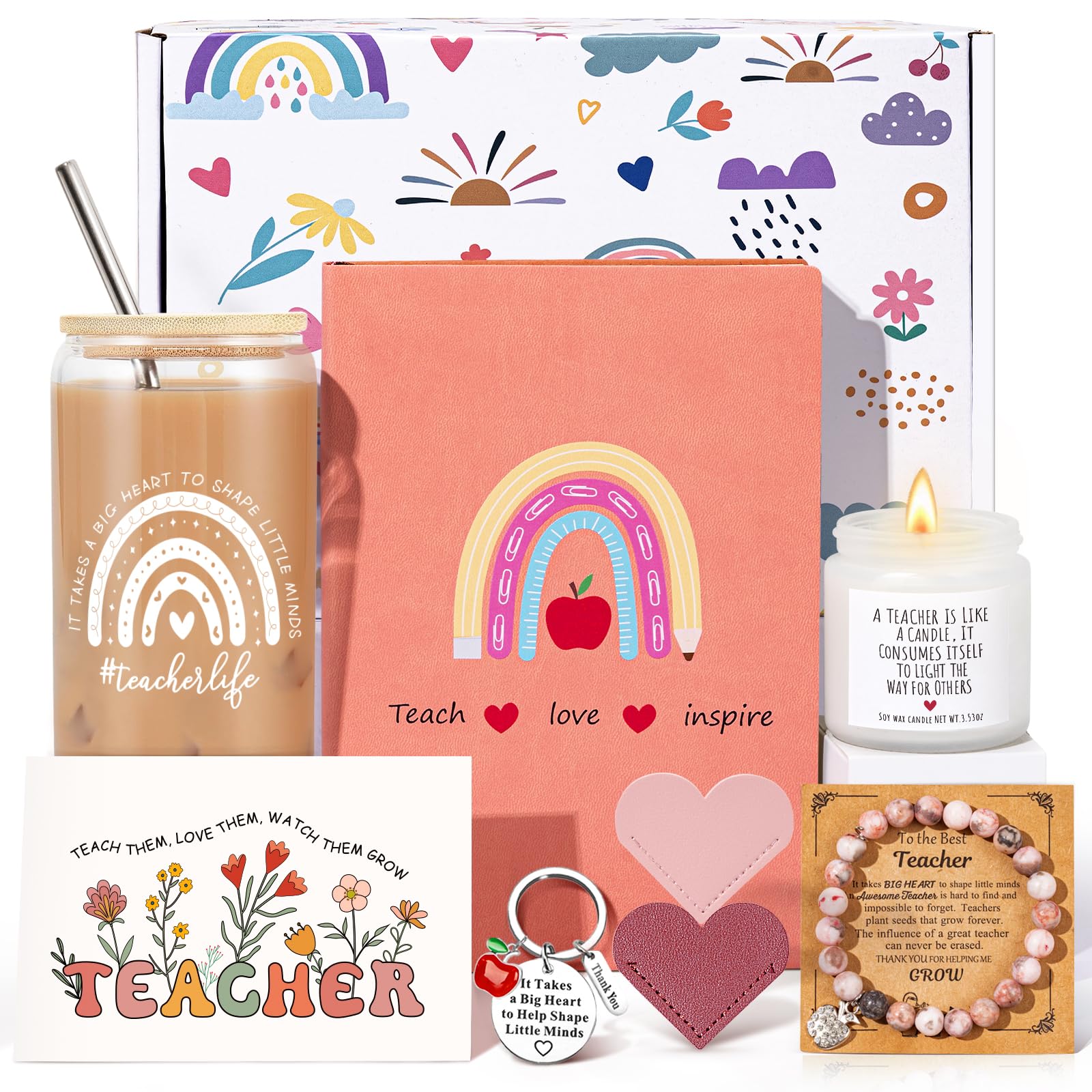 Regalos de agradecimiento para profesores para mujeres, regalos de agradecimiento para profesores de estudiantes – Día del Maestro, fin de año, graduación, jubilación, cesta de regalo de cumpleaños