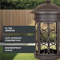 Vista 3 de Designers Fountain 31136-ORB Ellington-DS - Farol de poste para exteriores, 23 pulgadas de alto, bronce aceitado