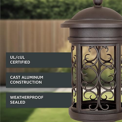 Miniatura 3 de Designers Fountain 31136-ORB Ellington-DS - Farol de poste para exteriores, 23 pulgadas de alto, bronce aceitado