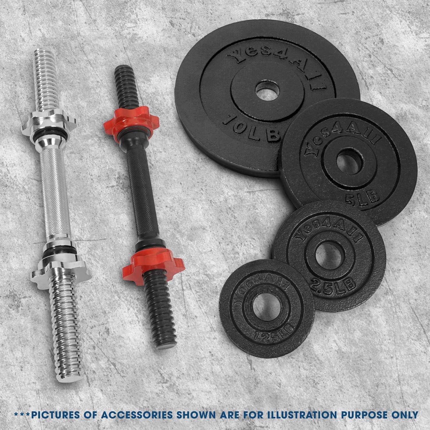 Yes4All Hantelscheiben-Set aus Gusseisen, 2,9 cm