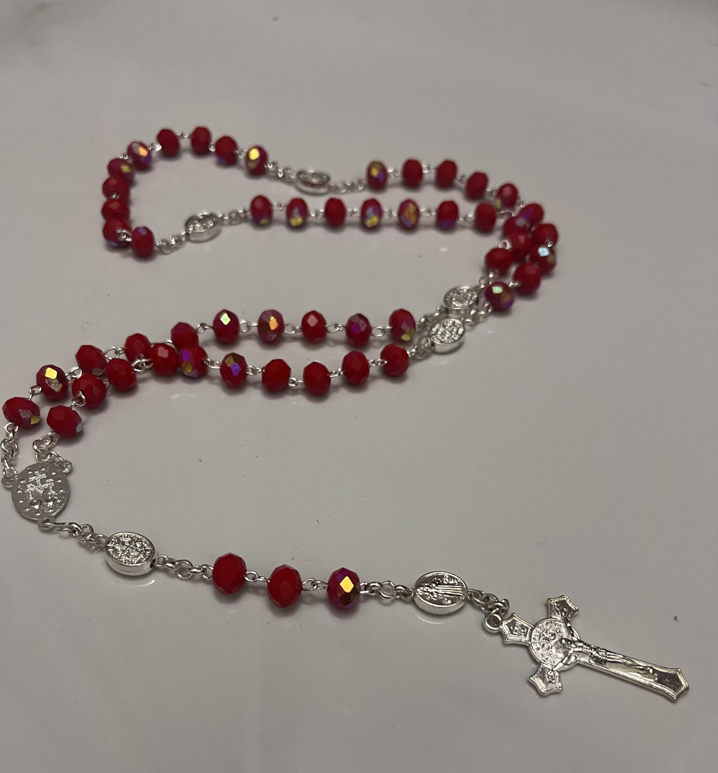 Crystal Opaque Rainbow Rosary red (B0CJQB4HKC) Amazon Price History, Amazon Price Tracker