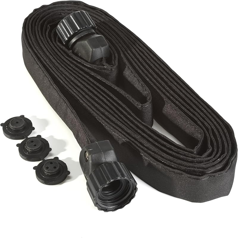 15-Foot Flat Soaker Hose - Heavy Duty Double Layer Design - Saves 70% Water - Consistent Drip Throughout Hose - Garden/Vegetable Safe