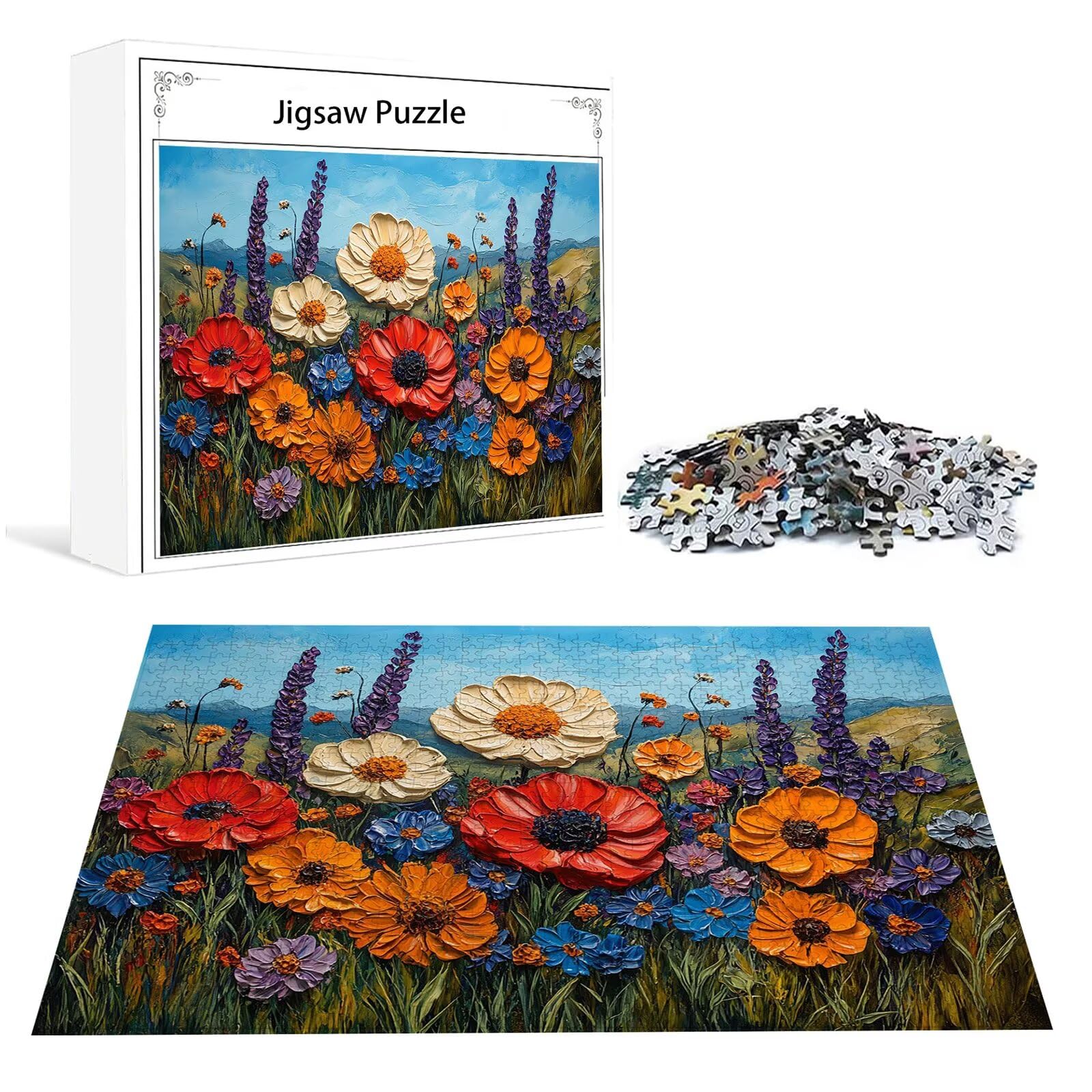 Couleur Puzzle 4000 Pieces Adultes Fleur Puzzles Classiques Panorama Bois Difficile Impossible Geant Jigsaw Jeu éducatif Défi Jouet pour Enfants et Adulte dès 14 Ans Cadeau Homme Femme Boxed P-154
