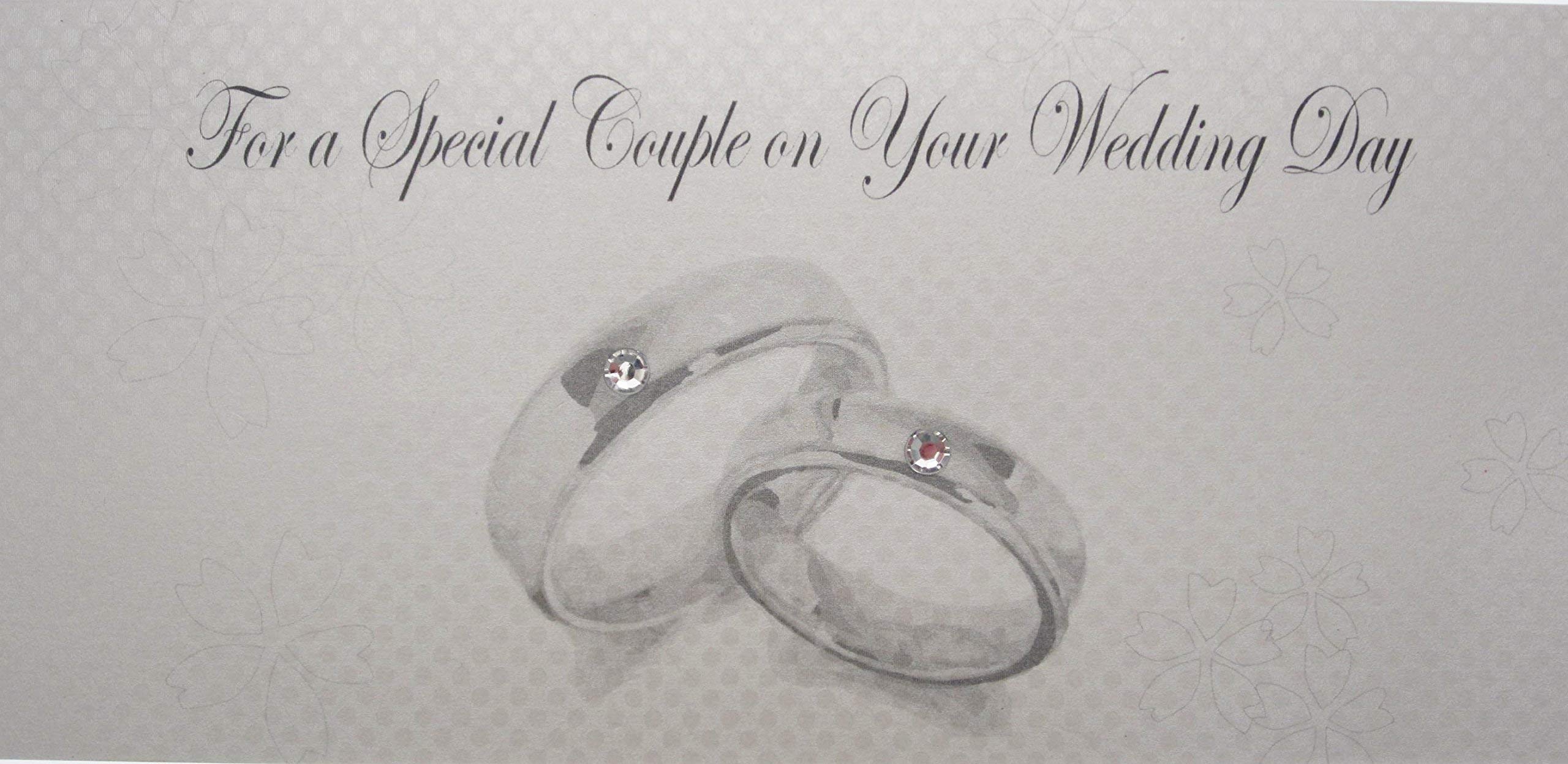 white cotton cards Money Wallet, For The Special Couple Wedding Day, Wedding Bands, 21 x 10 cm, White, WBW10