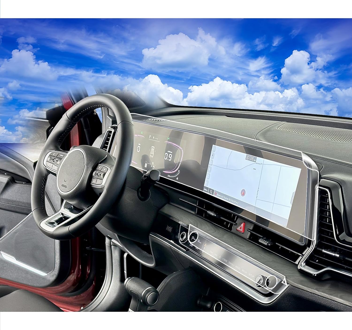 2Pack 2024 Kia Sportage NQ5 EX Screen Protector & AC Climate Film for 2023 2024 Kia Sportage Dual 12.3Inch Plastic Screen Protector HD Touchscreen Protective Film for 2023 Sportage