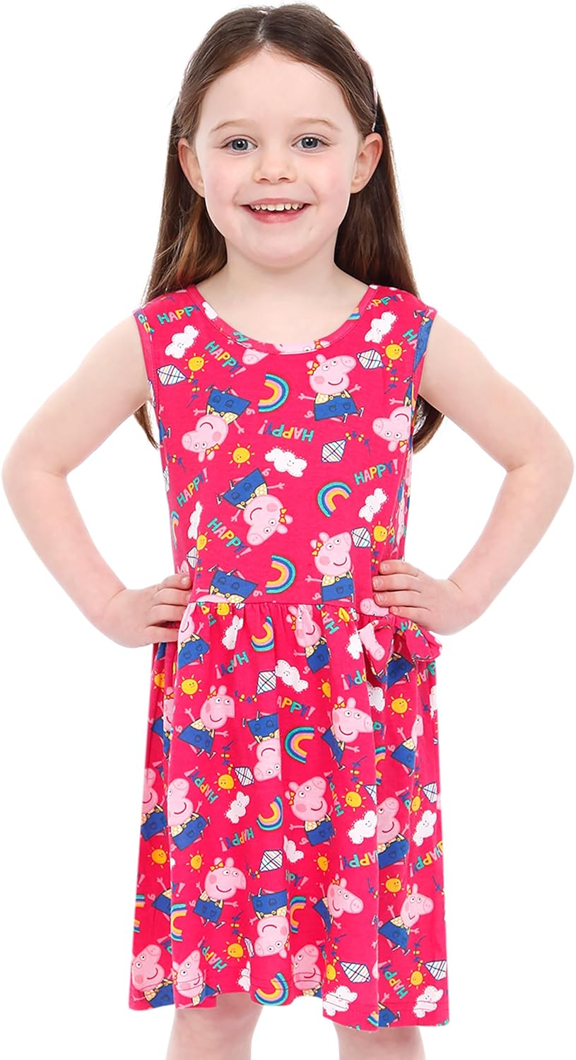 Peppa Pig Dress | Rainbow Beach Girls Dress | Skater Dresses for Girls | Sizes 2T to 8 - Image 2