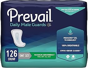 Prevail Proven - Male Incontinence Guards - Bladder Leak Guards - Maximum Absorbency - 126 Count (9 packs of 14)