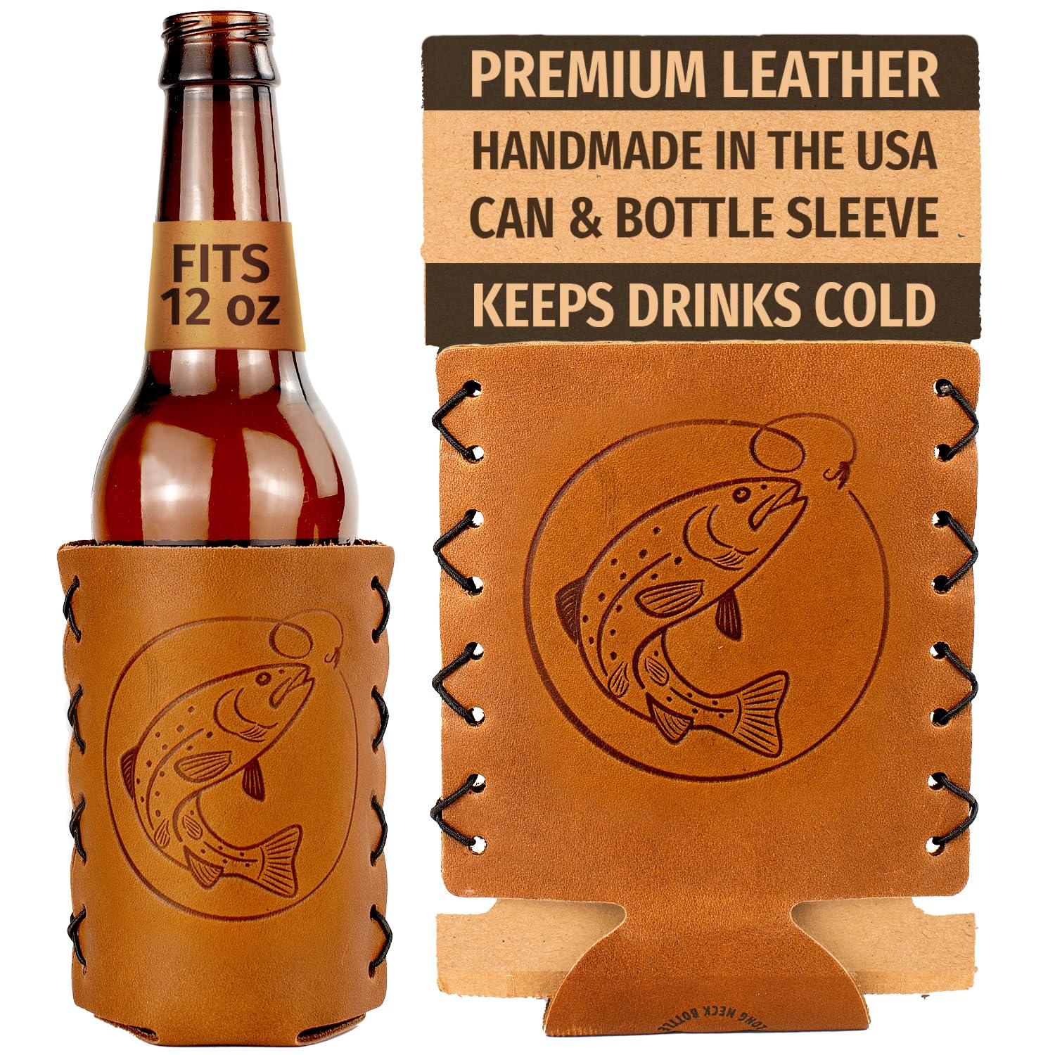 alcoholism bottle fish hook Oowee Genuine Leather Sleeves | Fits 12oz Longneck Beer Bottles | Bottle Holder or Huggies for Soda, Beer and Seltzer | Made in the USA PE 尺寸:Size-3 Gap-9mm 2021 DAIWA MISSION CS