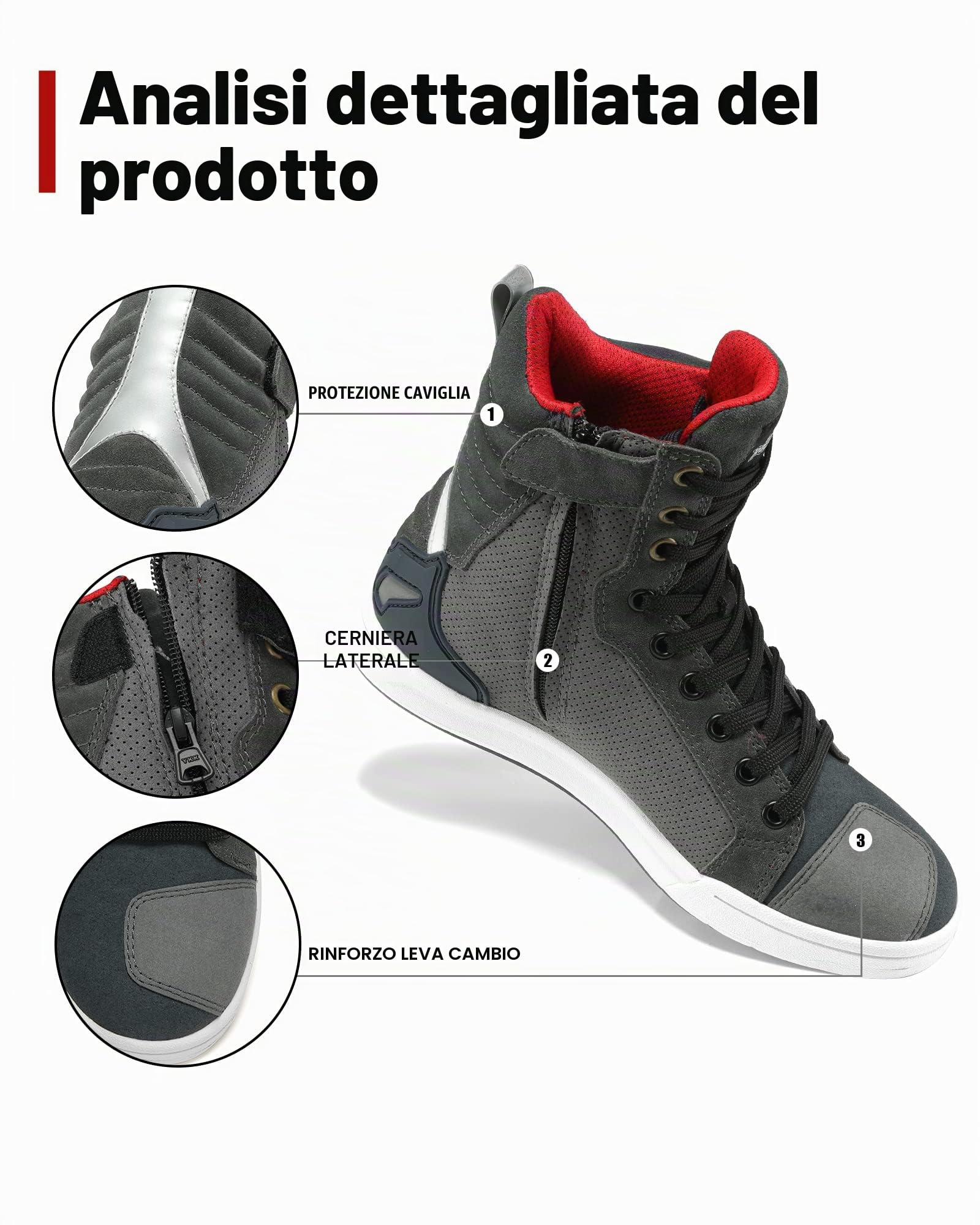 BORLENI Scarpe Moto Uomo Stivali Moto