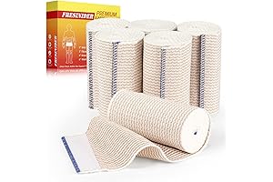 Premium 4 Inch Elastic Bandage Wrap - 6 Pack of Latex Free Wound Wrap Bandages