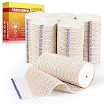 FRESINIDER Premium Elastic Bandage Wrap, 6 Pack 4 Cotton Latex Free Compression Bandage Wrap with Touch Closure at Both Ends, Support & First Aid for Sports, Medical, and Injury Recovery
