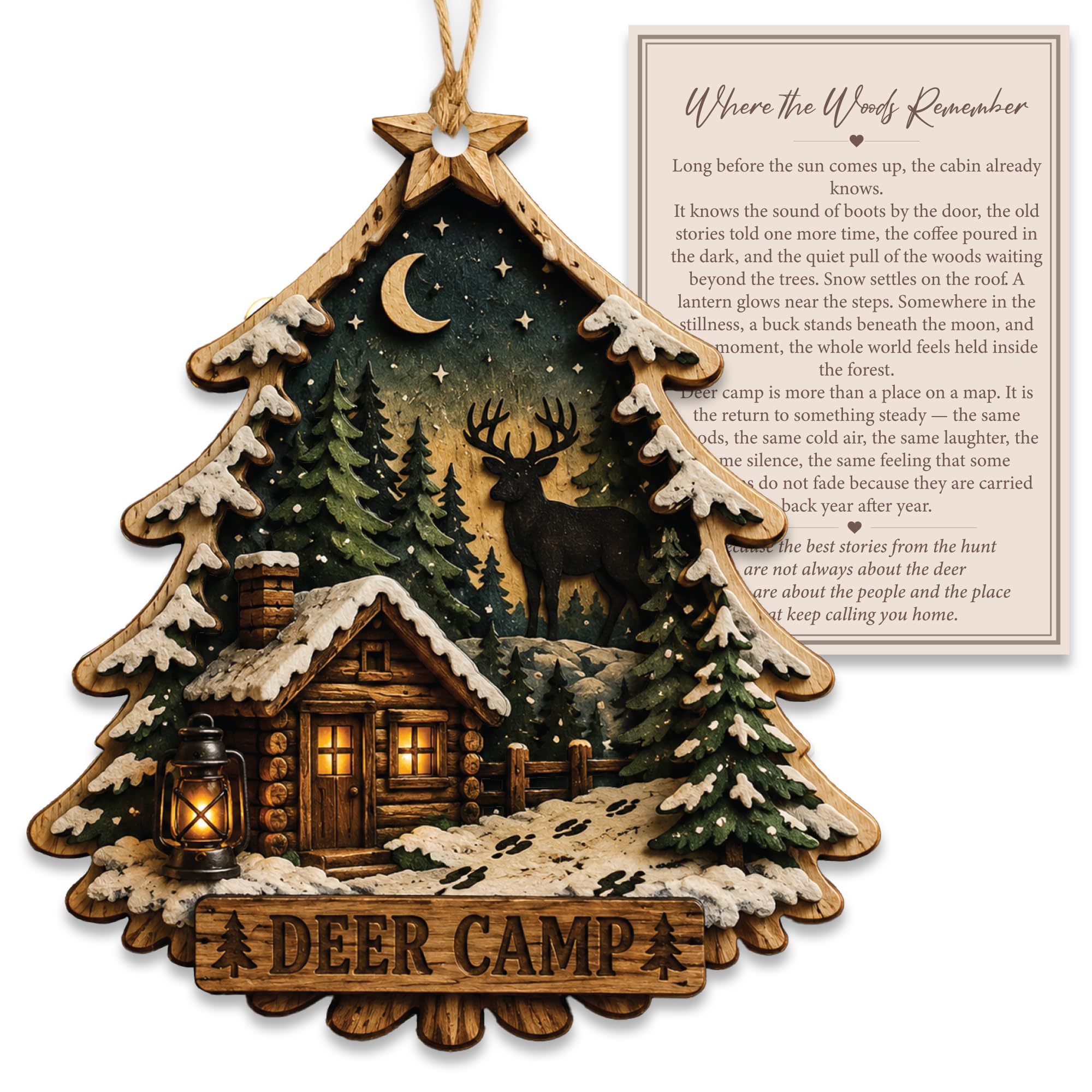 Hunting Christmas Ornament 2026, Hunting Gift for Men, Rustic Cabin Ornament, Wildlife Christmas Decor, Hunter