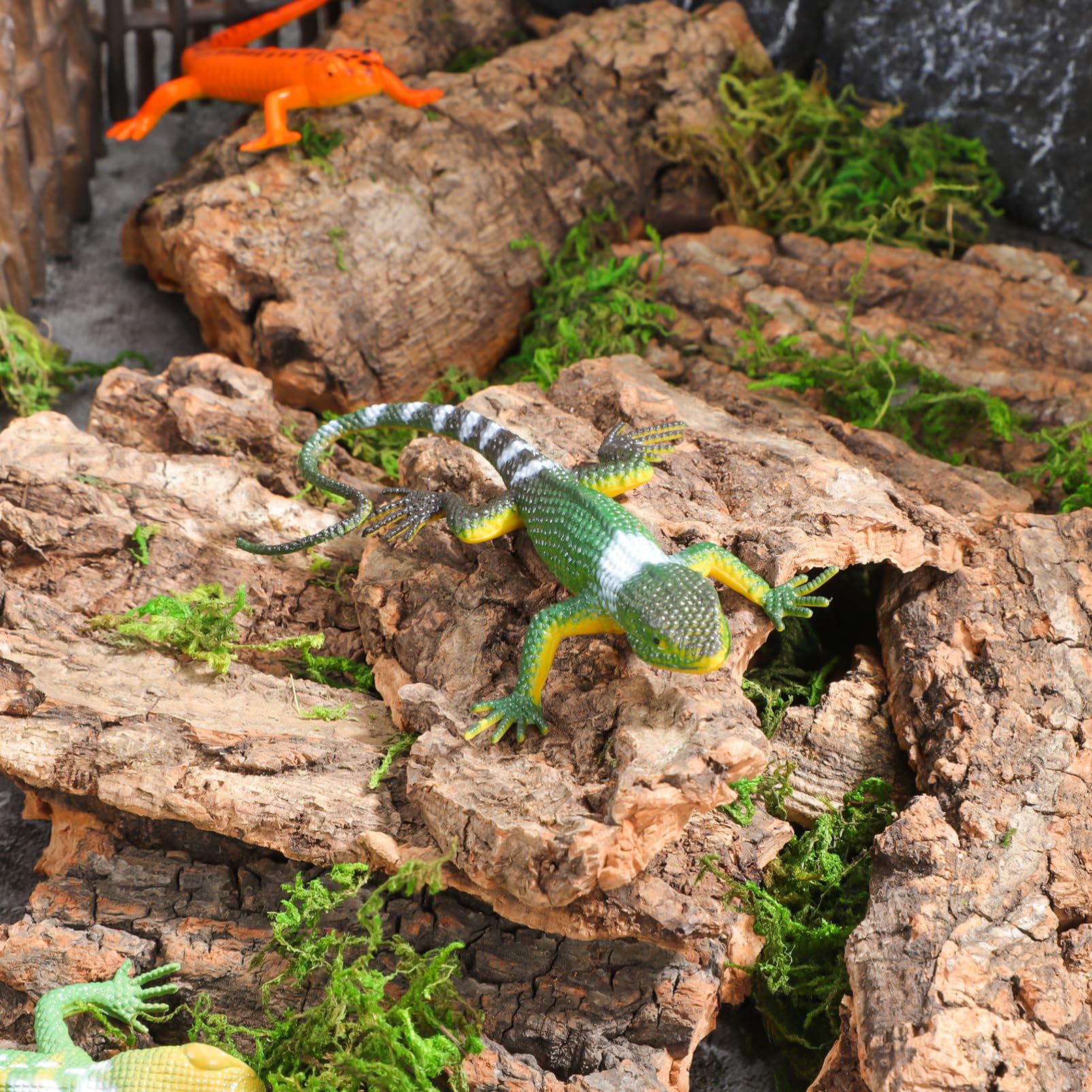 SHINEOFI Accesorios para Acuarios 14pc Lecho De Corteza Decoración De Terrario Pequeño Refugio para Reptiles 8-14cm