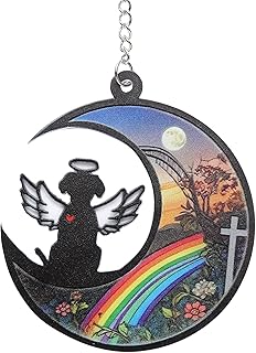 Zwfdcyzf Cross Angel Dog Pet Memorial Necklace – Rainbow Bridge Dog Memorial Jewelry, Loss of Dog Sympathy Gift with Crucifix & Winged Paw,(Angel Dog)