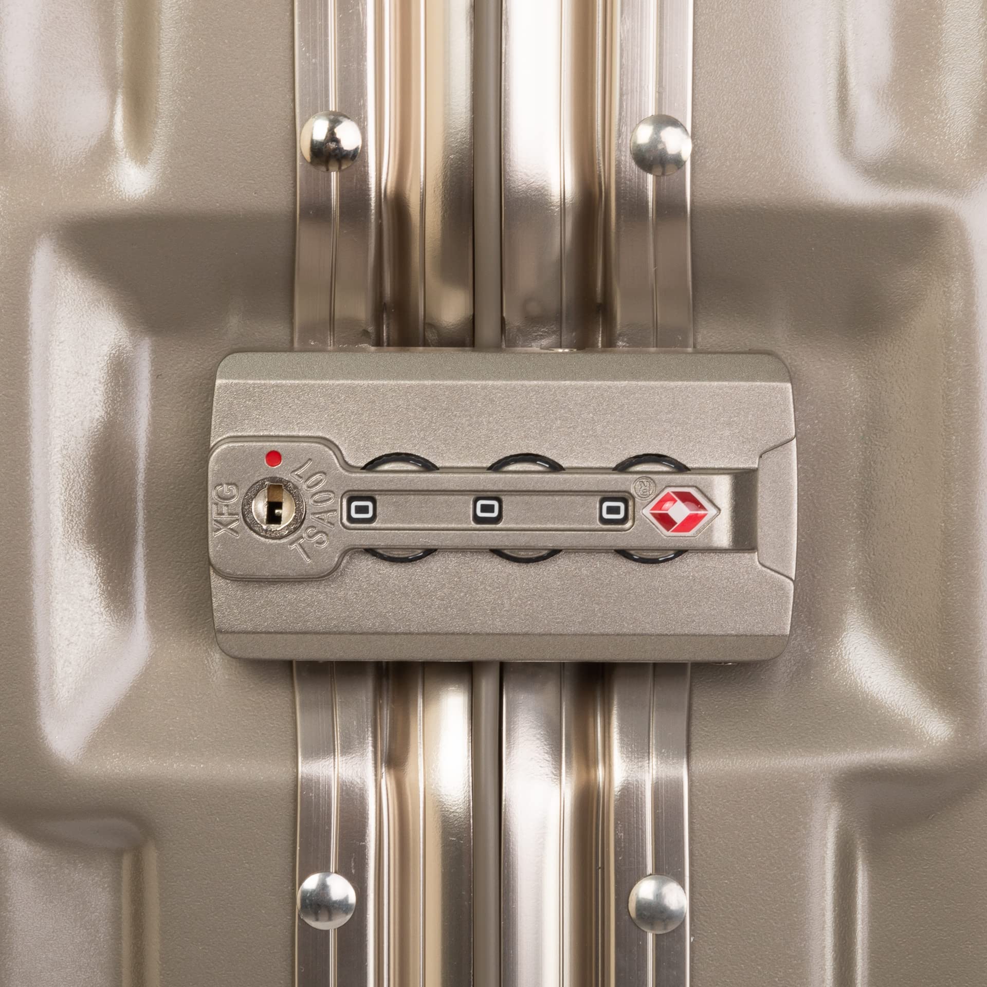 Travelhouse London T1169 Valise rigide à roulettes avec cadre en aluminium Différentes tailles et couleurs, or, Mittelgroßer Koffer