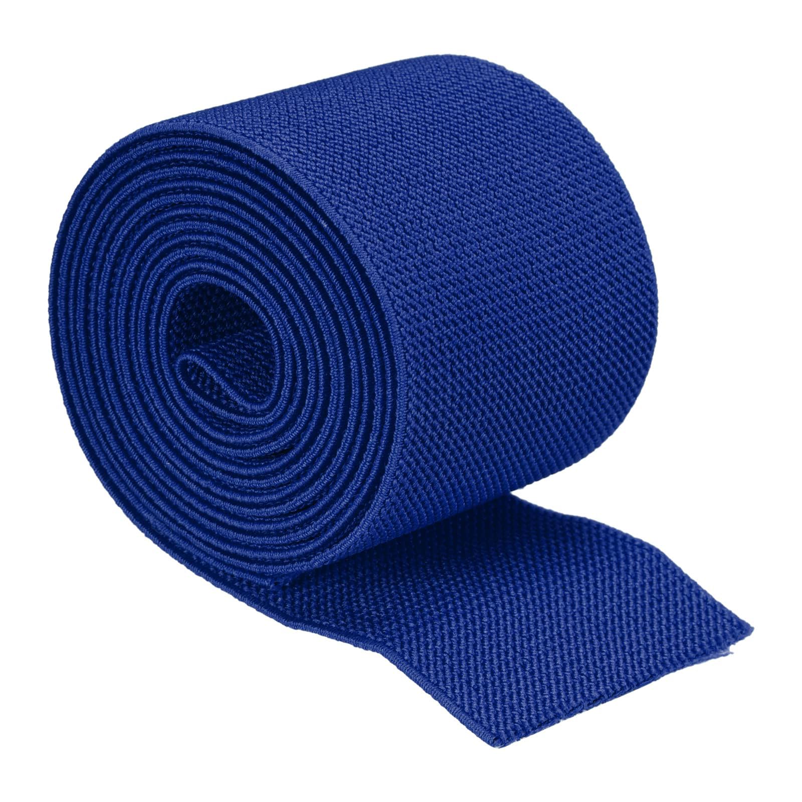MACHSWON Elastic Bands for Sewing Blue 3 inch 2 Yard High Elasticity Knit Twill 7.5cm Width Double-Side Spool Sewing Band for Waistbands Pants Clothes and Crafts DIY