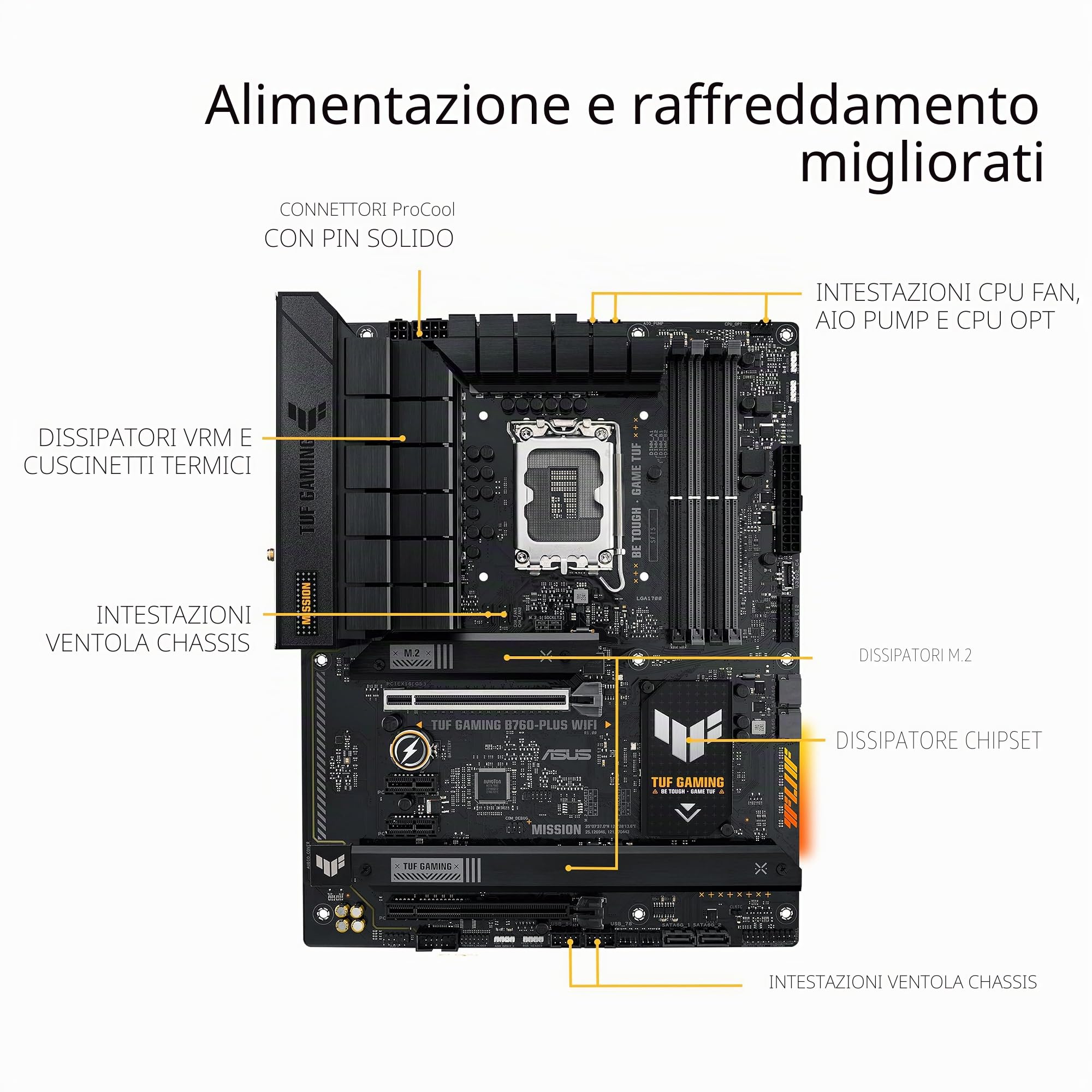 Asus Tuf Gaming B760-Plus Wifi Mainboard Intel B760 Lga 1700 Atx Ddr5 Bis 128 Gb Wifi 6e (90mb1er0-M1eay0)