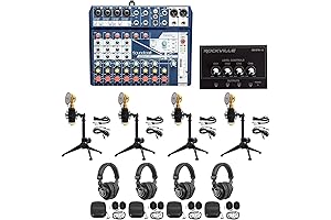 Soundcraft Notepad-12FX Mixer with USB Interface Bundle with PRO-M50 Headphones, RCM02 Recording...