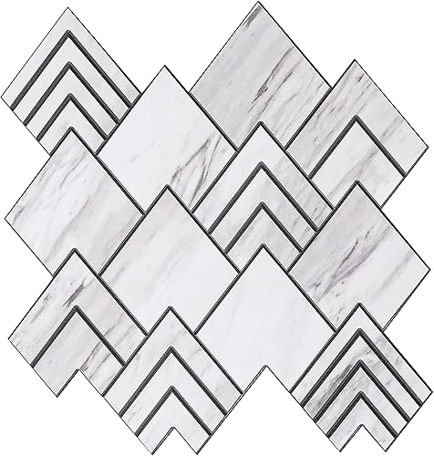 Avant Decor  Compuesto de piedra  Azulejos de cocina para despegar y pegar  Azulejos de pared para pegar  Fácil instalación  5 x 5 pulgadas  Azulejo