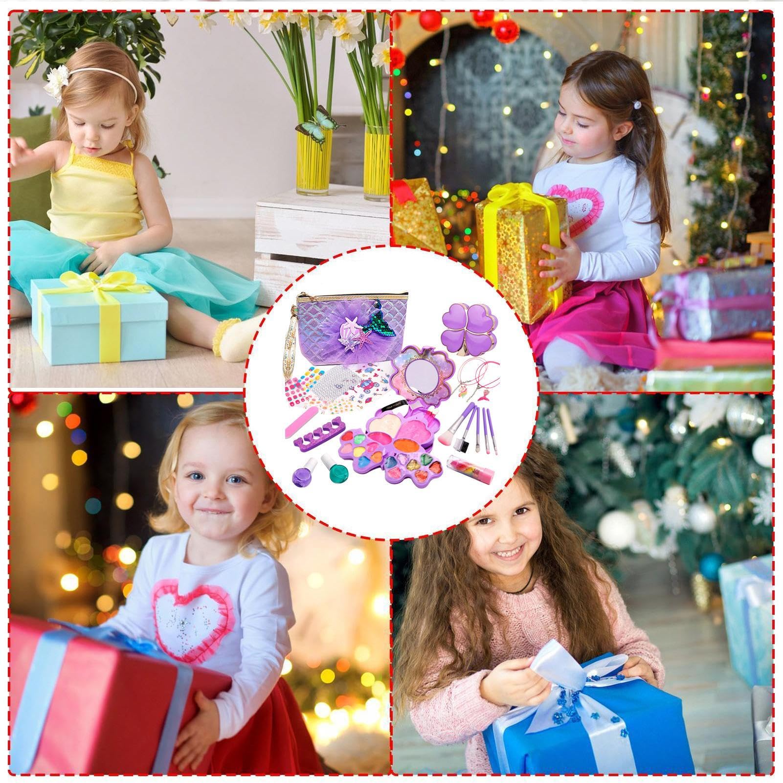 Trucco per Bambini 26 Pezzi Cosmetici Veri E Lavabili Giocattolo | Kit Trucchi Per Bambine Piccole A Tema Adatto A Bambini 3-12 Anni Di Finzione E Travestimento Giocattoli Principessa