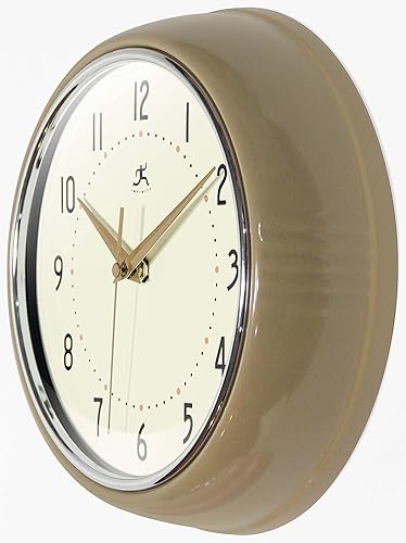 Miniatura 3 de Infinity Instruments LTD. Reloj de pared retro de 9 pulgadas, silencioso, sin tictac, moderno, de mediados de siglo, para cocina, comedor,